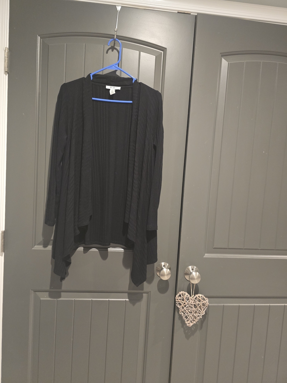 White House Black Market Black Draped Open-Front Cardigan